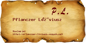 Pflanczer Líviusz névjegykártya